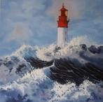 Vuurtoren Schilderij, Zee met Vuurtoren, Vuurtoren in Zee, Ophalen of Verzenden