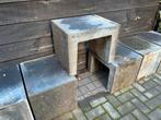 U-element beton 50x40x40 antraciet 7 stuks, Ophalen, Gebruikt, Minder dan 100 cm