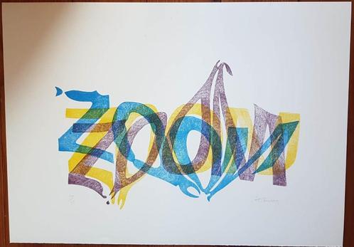 Pol Bury (1922) Kleur Lithografie "Compositie Zoom" Ges Gen, Antiek en Kunst, Kunst | Litho's en Zeefdrukken, Ophalen of Verzenden