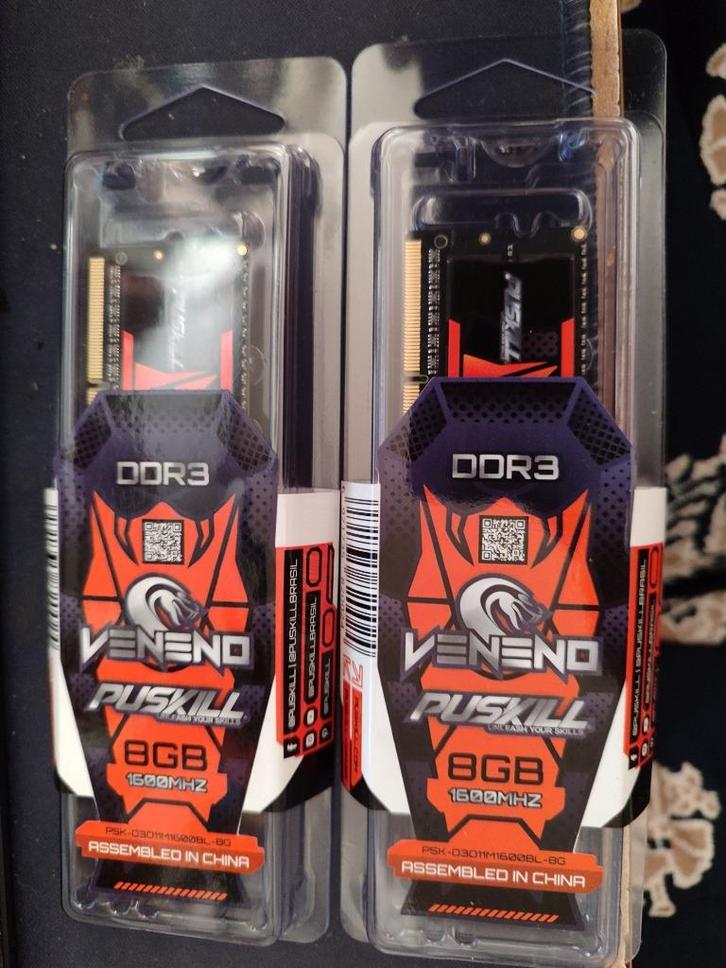 16GB ( 2x8GB) Puskill Veneno DDR3 geheugen, Computers en Software, RAM geheugen, Nieuw, Desktop, 16 GB, DDR3, Ophalen of Verzenden