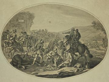 Scepia tekening van gewonde militaren 18e/19e eeuw beschikbaar voor biedingen