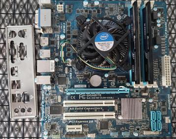 Gigabyte GA-H61M-D2H-USB3 + Intel I3-3220T + 4 gigabyte RAM beschikbaar voor biedingen