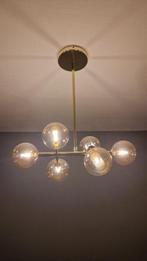 Plafondlamp met glazen bollen (goud), Ophalen, Zo goed als nieuw, 50 tot 75 cm