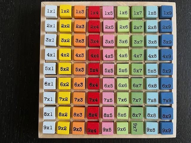 Houten rekenblokjes keersommen op de achterkant de uitkomst, Kinderen en Baby's, Speelgoed | Educatief en Creatief, Zo goed als nieuw