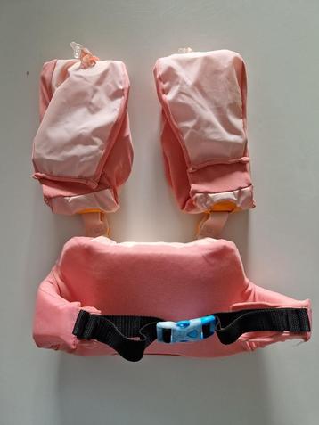 Meegroeiende zwembandjes kind (15-30 kg) Tiswim roze met gaz