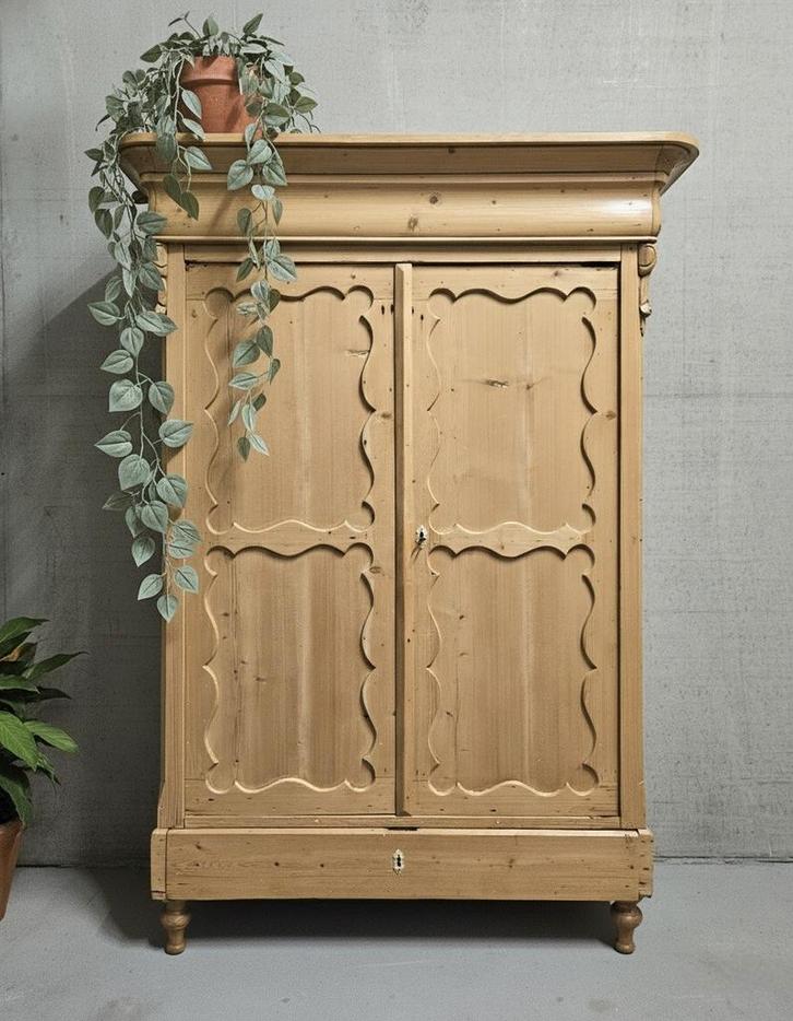 Antieke brocante grenen Biedermeier meidenkast vintage kast, Antiek en Kunst, Curiosa en Brocante, Ophalen of Verzenden