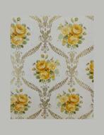 3933 behang geel rozen barok vintage 60s 70s swiet  Vintage, Verzenden, Wit