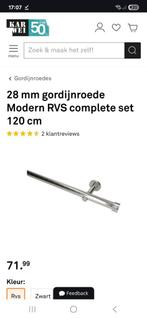 Gordijnrails 5x rvs met ringen., Ophalen, Gebruikt, Grijs, 100 tot 150 cm