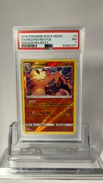 2018 S&M Dragon Majesty - Charizard 3/70 Rev holo - PSA 7, Ophalen, Losse kaart, Foil