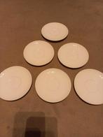 WEDGWOOD PLAIN IVORY Espresso Schoteltjes 6stuks, Ophalen of Verzenden, Zo goed als nieuw, Wedgwood, Kop(pen) en/of Schotel(s)
