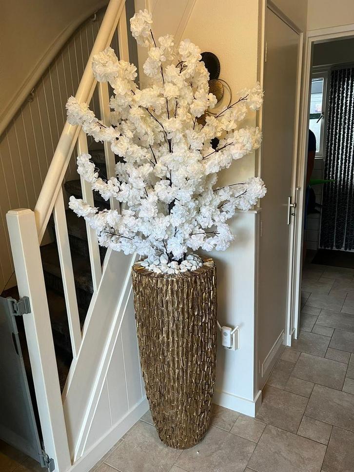 Luxe schelpenvazen met bloesem, Huis en Inrichting, Woonaccessoires | Droogbloemen, Zo goed als nieuw, Ophalen of Verzenden