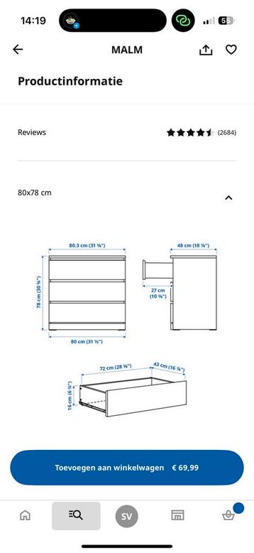 IKEA Malm ladekast - Wit - afbeelding 3