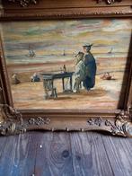 Schilderij zeeuws strand, Antiek en Kunst, Ophalen of Verzenden