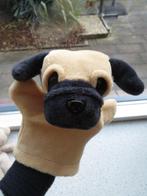 Handpop hond mopshond merk Evora poppenkastpop, Kinderen en Baby's, Ophalen of Verzenden, Zo goed als nieuw, Hond