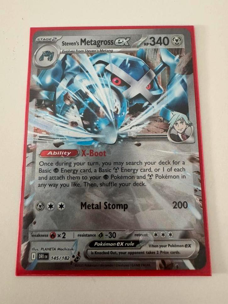 Steven’s Metagross ex 145/182, Hobby en Vrije tijd, Verzamelkaartspellen | Pokémon, Zo goed als nieuw, Ophalen of Verzenden