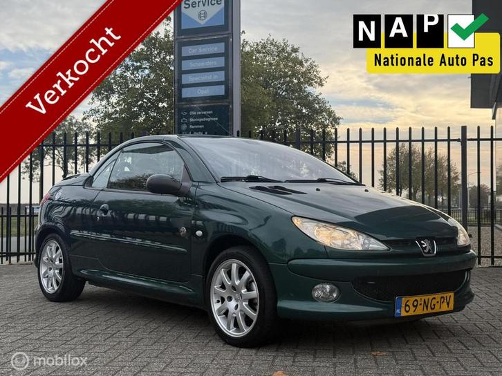 Peugeot 206 CC 1.6-16V Roland Garros | Airco | Cabrio, Auto's, Peugeot, Bedrijf, Te koop, ABS, Airbags, Airconditioning, Alarm