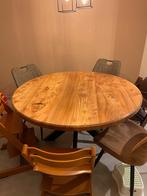 Handgemaakte Eettafel Zaag met Zorg, Huis en Inrichting, Tafels | Eettafels, Ophalen, Gebruikt, Rond, Vijf personen of meer