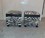 Poefjes met zebraprint met opbergruimte, Ophalen, Gebruikt, Overige typen