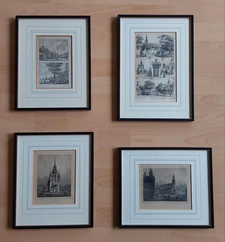 Antieke prenten Gouda, Antiek en Kunst, Kunst | Etsen en Gravures, Ophalen