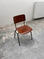 2 Vintage Eetkamerstoelen - Hout & Metaal, Ophalen, Gebruikt, Twee, Bruin