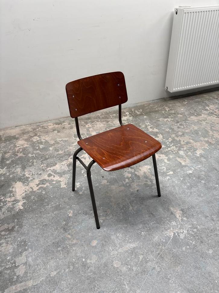 2 Vintage Eetkamerstoelen - Hout & Metaal, Huis en Inrichting, Stoelen, Gebruikt, Twee, Hout, Bruin, Ophalen