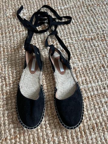 Zwarte echt suede espadrilles (39), niet gedragen beschikbaar voor biedingen