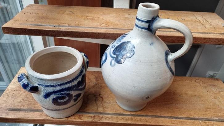 Pot en vaas en grès, Antiek en Kunst, Antiek | Keramiek en Aardewerk, Ophalen of Verzenden