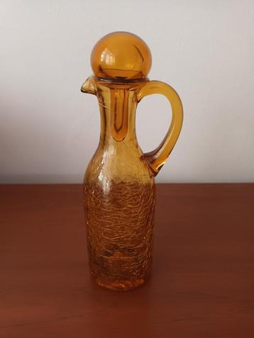 Handgeblazen Amber kleurig glas karafje/ Vintage beschikbaar voor biedingen