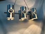 Vintage space age hanglamp, Polam, geborsteld aluminium, Huis en Inrichting, Lampen | Hanglampen, Ophalen of Verzenden, Zo goed als nieuw