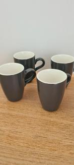 4 Grijze Espresso Kopjes van HEMA, Huis en Inrichting, Keuken | Servies, Gebruikt, Keramiek, Ophalen of Verzenden, Effen