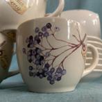 Jet ter Steege 7x kop en schotel elderberry (vlierbes), Ophalen of Verzenden, Zo goed als nieuw, Overige stijlen, Kop(pen) en/of Schotel(s)