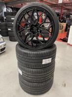 23" Velgen Audi Q7 Glans zwart + Zomerbanden+ VW Touareg, Auto-onderdelen, Banden en Velgen, 285 mm, Banden en Velgen, Nieuw, Overige maten