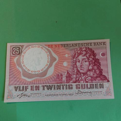 25 gulden biljet Christaan Huygens uit 1955 in AUNC, Postzegels en Munten, Bankbiljetten | Nederland, Los biljet, 25 gulden, Ophalen of Verzenden