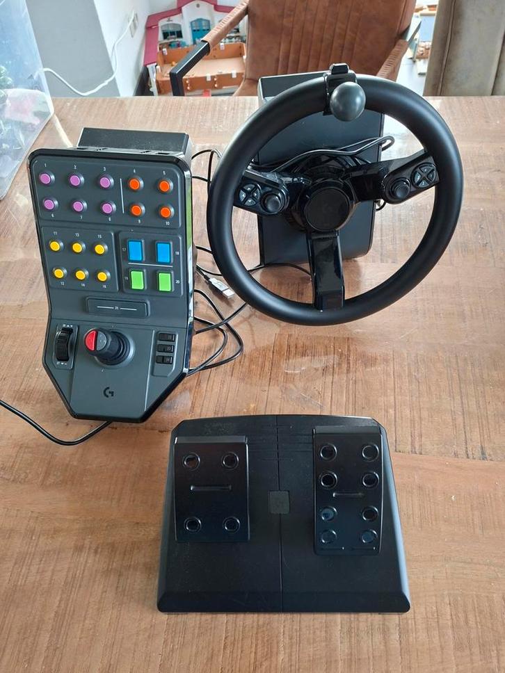 Farming stuur, pedalen en zijpaneel, Computers en Software, Joysticks, Zo goed als nieuw, Ophalen of Verzenden