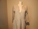 Masscob lange casual jurk fijn luchtig gestreept 36/38, Mascob, Verzenden, Wit, Zo goed als nieuw