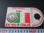 sticker henkes borrel voetbal EK 1980 vlag italië, Ophalen, Zo goed als nieuw