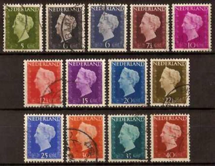 Nederland NVPH nr 474/86 gestempeld Koningin Wilhelmina 1947, Postzegels en Munten, Postzegels | Nederland, Gestempeld, Na 1940