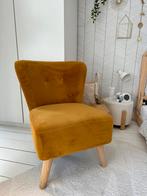 Fauteuil velvet / velours oker geel Leen Bakker, Huis en Inrichting, Fauteuils, Zo goed als nieuw, Ophalen