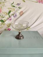 Kristallen bonbon schaal met zilveren Voet, Ophalen of Verzenden