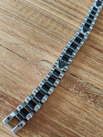 Rolex Crown Armband Stainless Steel Zilver/ Zwart beschikbaar voor biedingen