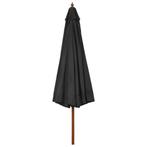 Parasol met houten paal 330 cm antraciet, Tuin en Terras, Parasols, Ophalen of Verzenden, Nieuw, 3 tot 4 meter, Stokparasol
