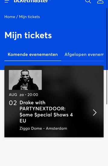 Drake ziggo dome 2 zitplekken 2 augustus  beschikbaar voor biedingen