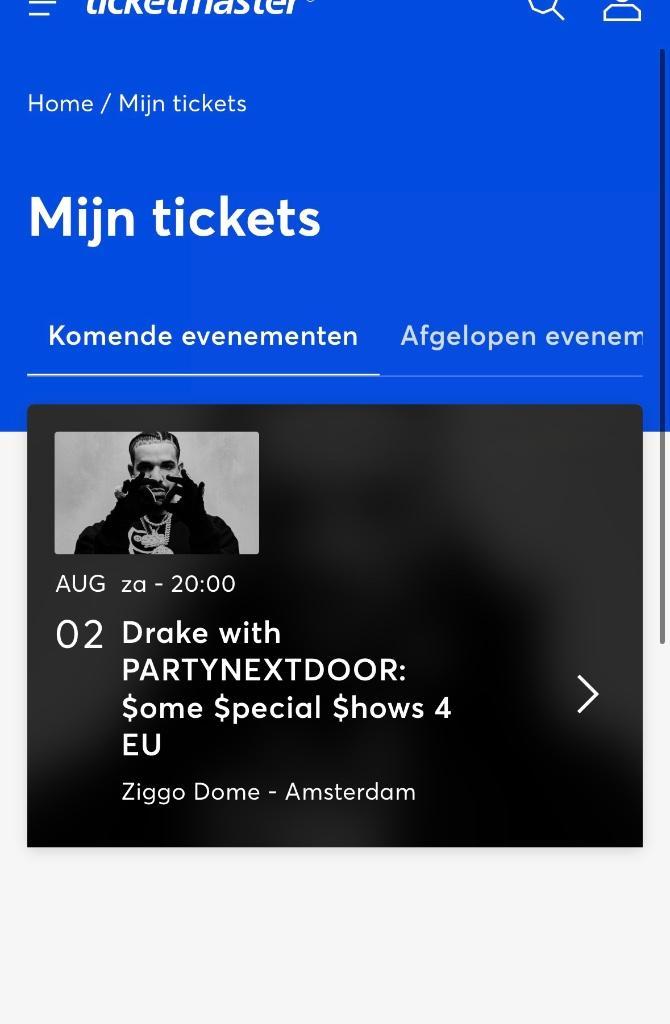 Drake ziggo dome 2 zitplekken 2 augustus, Tickets en Kaartjes, Concerten | Pop, Twee personen, Augustus