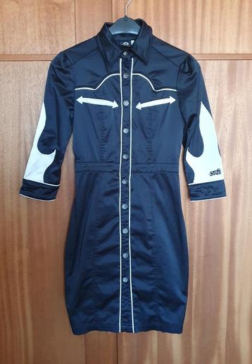 Donkerblauw wit Gsus jurk western cowboy stijl S zgan beschikbaar voor biedingen