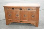 Eiken kist kast met gestoken front en 2 deuren, Antiek en Kunst, Antiek | Meubels | Kasten, Ophalen