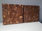 2 Wandborden gemaakt met kleine houten stukjes 30x30cm, Ophalen of Verzenden, Zo goed als nieuw