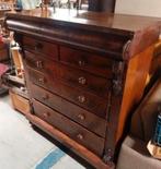 Vintage mahonie grote ladenkast, Huis en Inrichting, Ophalen, Gebruikt, 100 tot 150 cm, Met lade(s)