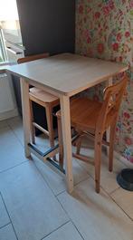 Tafel met 2 stoelen - 75x75 cm, Ophalen of Verzenden, Gebruikt
