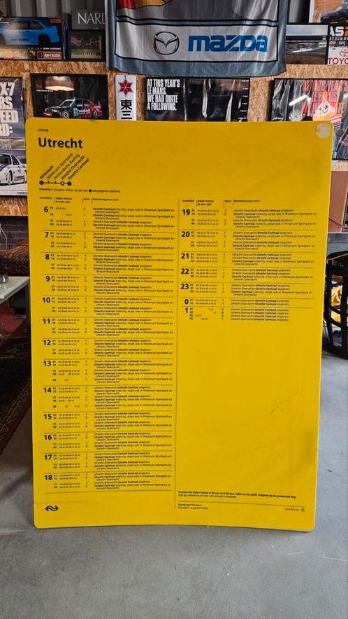 Stations bord / dienstregeling bord Hilversum -> Utrecht, Verzamelen, Spoorwegen en Tramwegen, Gebruikt, Trein, Overige typen