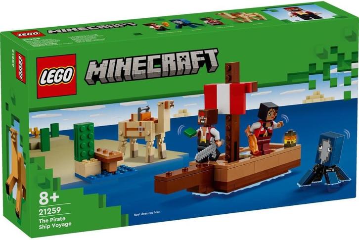 LEGO Minecraft - The Pirate Ship Voyage (21259), Kinderen en Baby's, Speelgoed | Duplo en Lego, Nieuw, Lego, Complete set, Ophalen of Verzenden